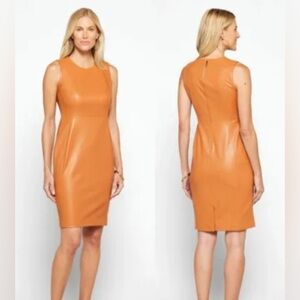 Calvin Klien Faux Leather Sheath
Dress - Size 10